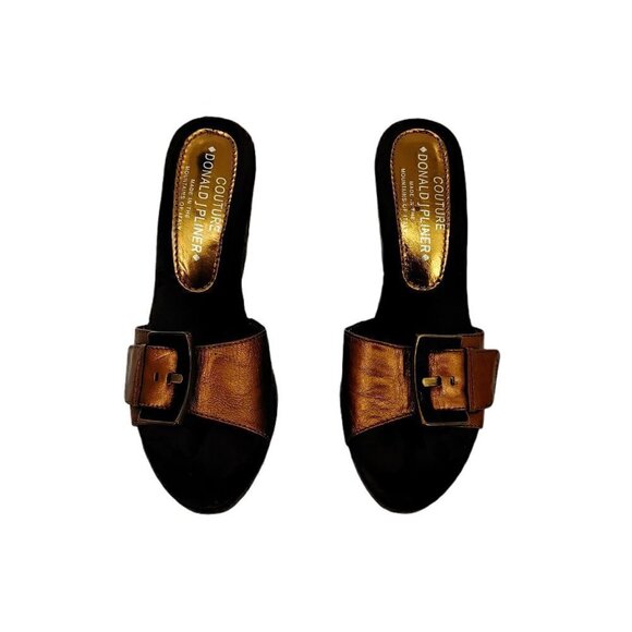 COUTURE DONALD J PLINER Bronze Leather and Velvet - Picture 4 of 12